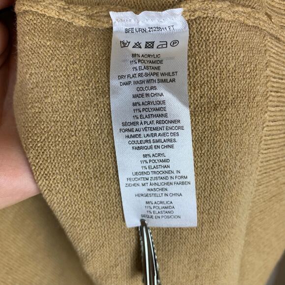 French Connection Camel Babysoft High Funnel Neck Oversized Sweater NWT M - Picture 6 of 8